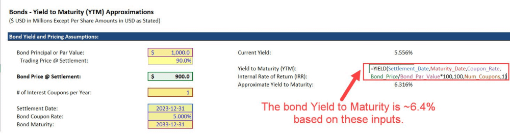 ตัวอย่าง Bond Yield บนพันธบัตรจริง 