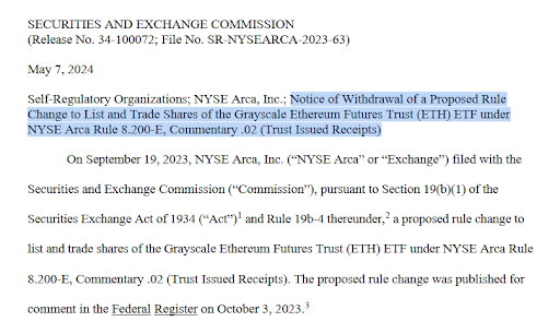 灰度提交的ETF期貨ETF撤回申請