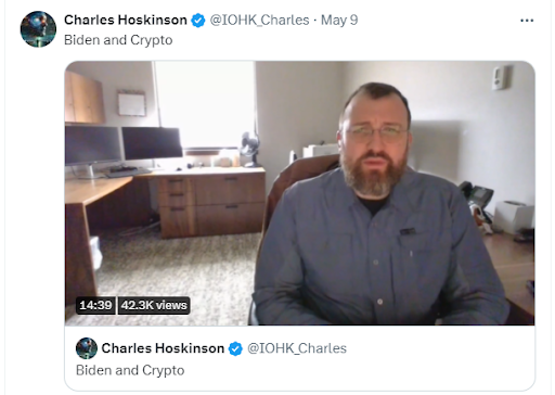 Charles Hoskinson發佈的內容