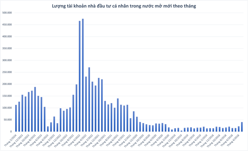  Số lượng tài khoản cá nhân mở mới đến tháng 2/2024