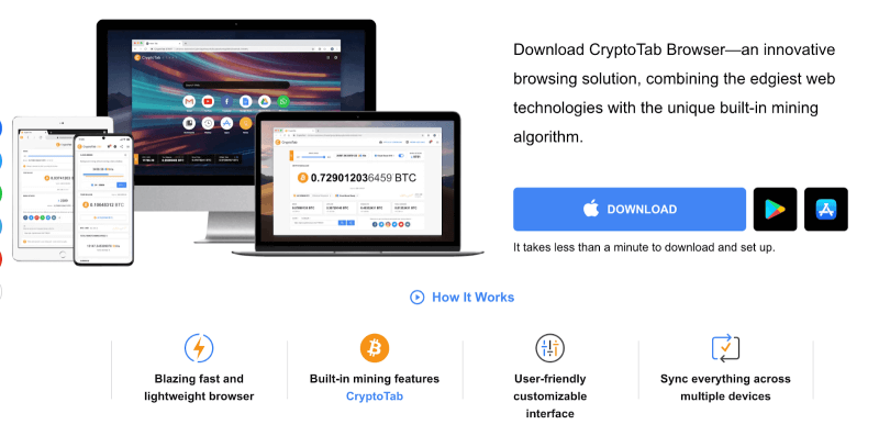 โปรแกรมขุด Bitcoin ฟรี Cryptotab Browser