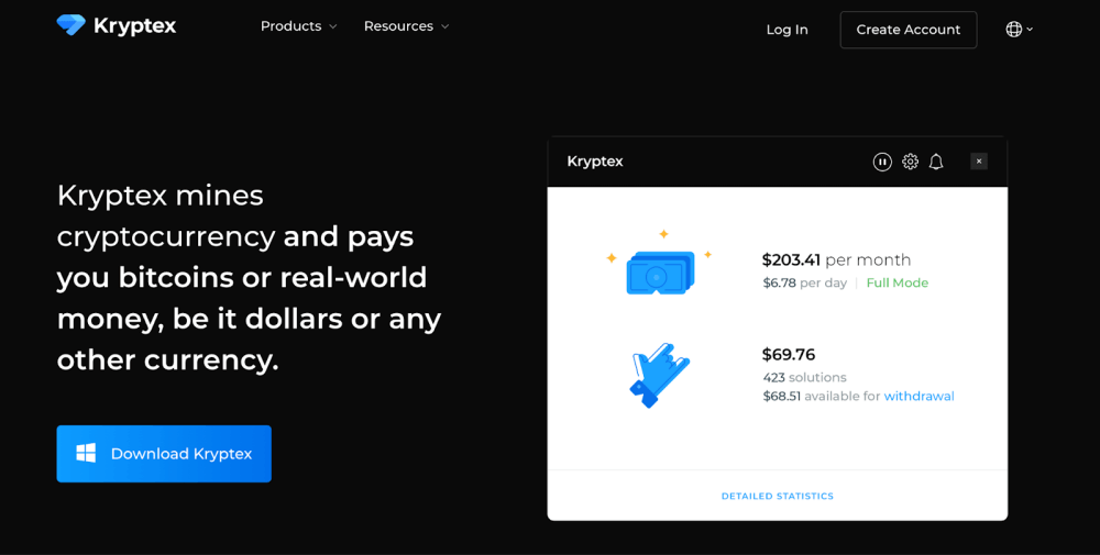 โปรแกรมขุด Bitcoin：Kryptex Miner