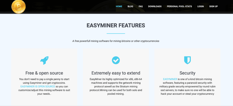 โปรแกรมขุด Bitcoin ฟรี：EasyMiner