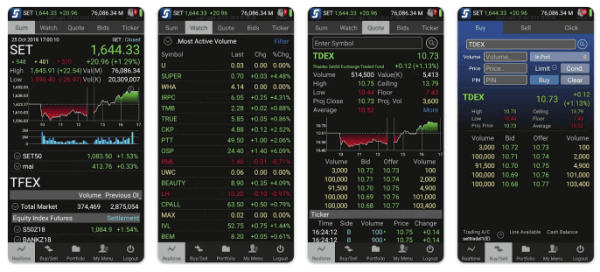 โปรแกรมดูกราฟหุ้น Settrade Streaming