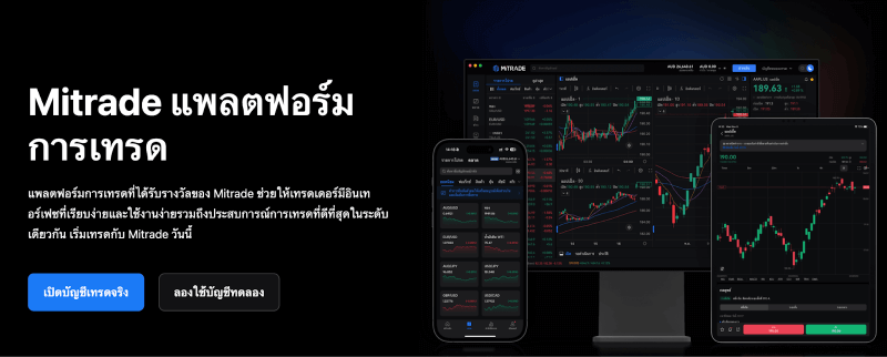 โปรแกรมดูกราฟหุ้น Mitrade