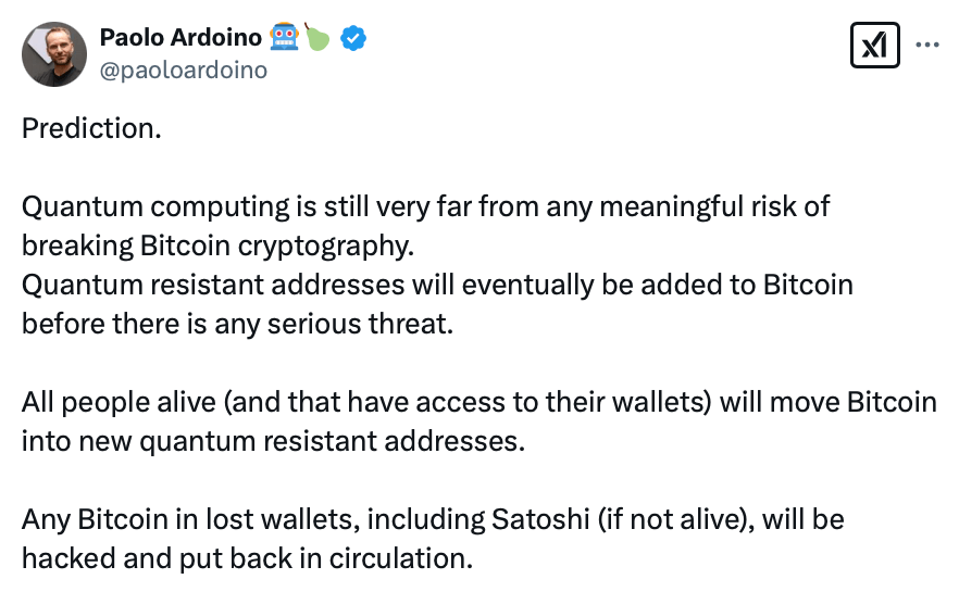 Ardoino คาด Quantum Computing จะสามารถแฮ็กกระเป๋า  Bitcoin ที่ไม่มีการเคลื่อนไหวได้ในที่สุด